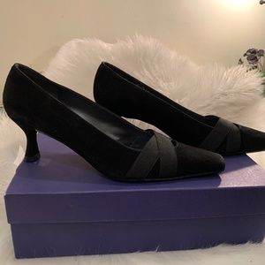 Stuart Weitzman Black Suede Expo Pump. 7.5